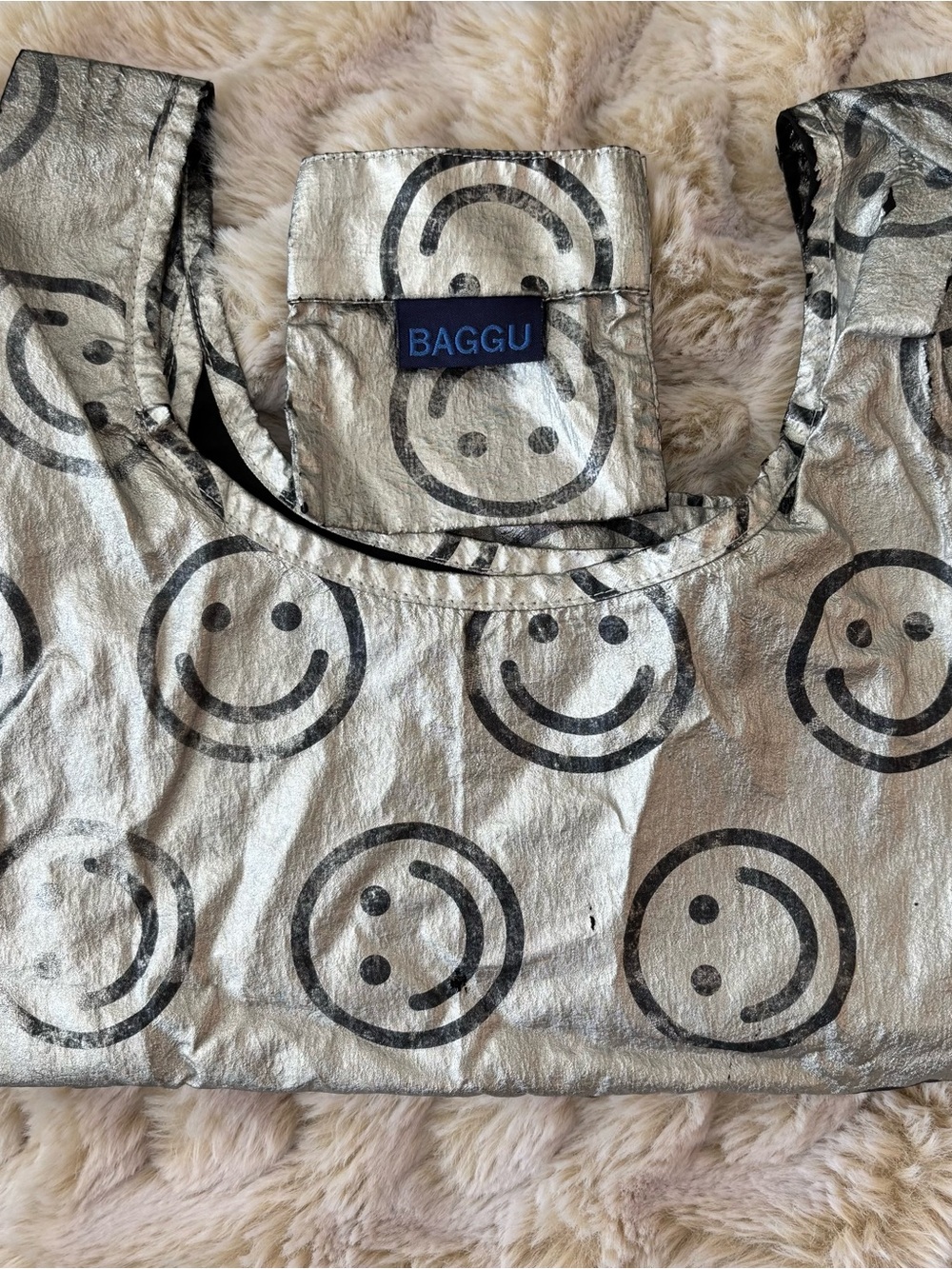 Baby Baggu Silver Smiley Face